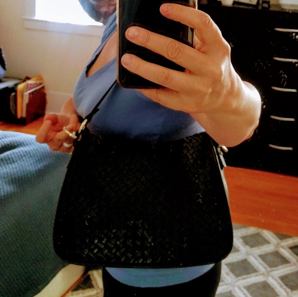 Cole Haan black Crosby boho braided purse